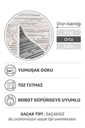 Mokka Modern Halı | Yumuşak Dokulu, 9 mm Orta Kalınlık, Tozumaz ve Robot Süpürge Uyumlu