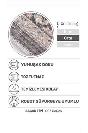 Retrova Halı Koleksiyonu | Vintage Eskitme Desenli, 6 mm İnce Form, Tozumaz ve Kolay Temizlik