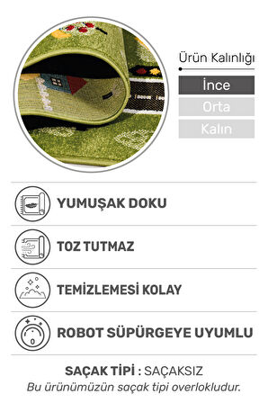 Oyun Şehri Çocuk Oyun Halısı | 3 Boyutlu Araba Yolu Desenli, Tozumaz, Kolay Temizlik, Jüt Tabanlı