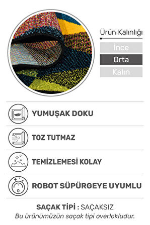 Colora Halı Koleksiyonu | Yumuşak Renkli Kare Halı, Tozumaz, Modern Tasarım ve Kolay Temizlik