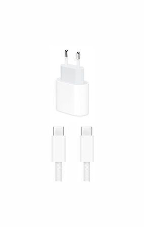 MobiLX M-21 iPhone 15 Pro Max Uyumlu 20W Type-C Hızlı Şarj Adaptörü + USB-C Kablo