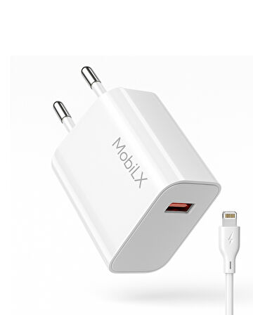 MobiLX M-01 iPhone 11–14 Pro Max Uyumlu 2.1A USB Şarj Adaptörü + Lightning Kablo