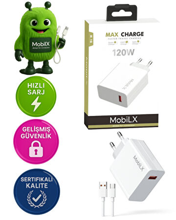 MobiLX 67W Turbo Max Hızlı Şarj Aleti + Type-C USB Kablo