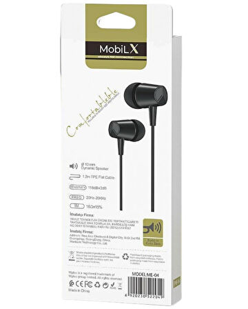 MobiLX ME-03 Beyaz Kablolu Kulak İçi Kulaklık – Aux Girişli, Extra Bass, Tüm Telefon ve Cihazlarla Uyumlu