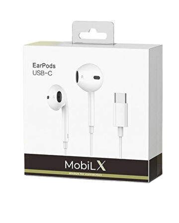 MobiLX iPhone 15/16 Type-C Kablolu Kulaklık – Orijinal Ses, Mikrofonlu, Tak-Çalıştır