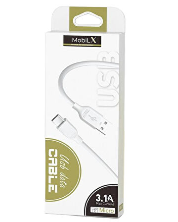 MobiLX USB to Type-C Şarj ve Data Kablosu – 3.1A, Hızlı Şarj, Siyah