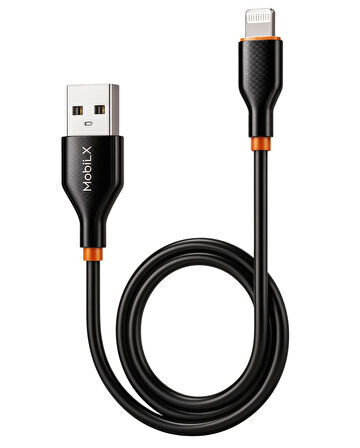 MobiLX MU-08 2.4A Silikon USB to Lightning Hızlı Şarj ve Data Kablosu (1m)