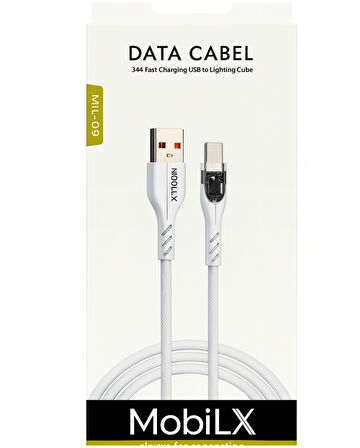 MobiLX 3.4A Hızlı Şarj USB to Type-C Hasır Kablo – Entegre Görünümlü Işıklı