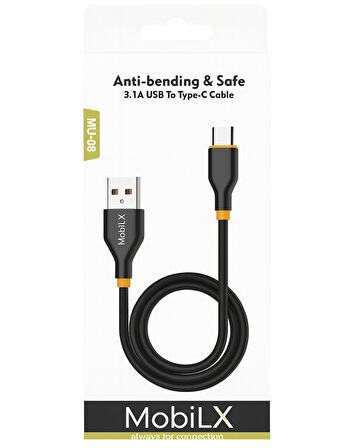 MobiLX 60W Silikon Type-C to Type-C Hızlı Şarj Kablosu