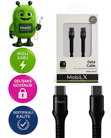 MobiLX Type-C Hızlı Şarj Kablosu – 1.2 Metre | Model: MU-05