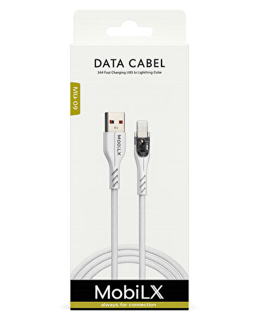 MobiLX 3.4A Lightning Şarj Kablosu – USB to Lightning | Örgülü Yapı | Model: MU-09