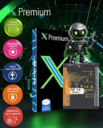 Xpremium Xiaomi Mi 14 (BP4Q) Batarya – 4610 mAh Süper Yüksek Kapasiteli Güçlendirilmiş Pil