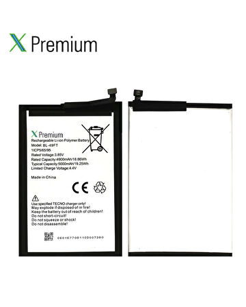 Xpremium Tecno Spark 7 Pro / Spark Go 2022 / Spark 6 Go / Spark 8c / Pop 5 Lite Batarya Pil Süper Yüksek Kalite 5000 mAh BL-49FT