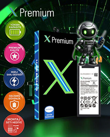 Xpremium Samsung J3 Pro 2017 SM-J330 Batarya Pil Süper Yüksek Kalite 2400 mAh