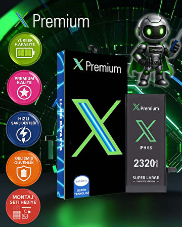 Xpremium iPhone 6S Batarya Pil Süper Yüksek Kapasiteli Güçlendirilmiş 2320 mAh