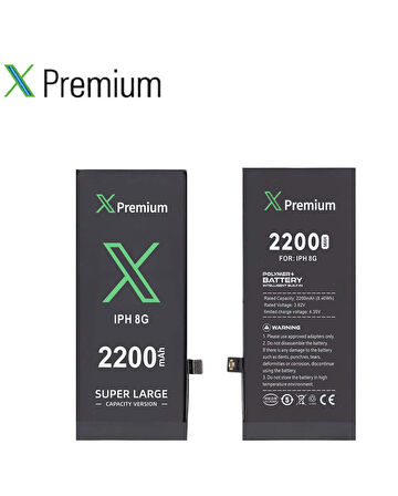 Xpremium iPhone 8 Batarya Pil Süper Yüksek Kapasiteli Güçlendirilmiş 2200 mAh