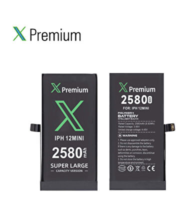 Xpremium iPhone 12 Mini Batarya Pil Süper Yüksek Kapasiteli Güçlendirilmiş 2580 mAh