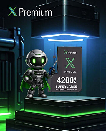Xpremium iPhone 12 Pro Max Batarya Pil Süper Yüksek Kapasiteli Güçlendirilmiş 4200 mAh