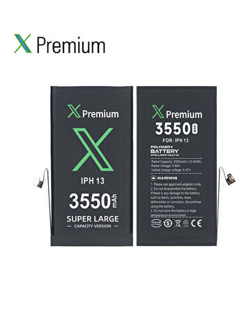Xpremium iPhone 13 Batarya Pil Süper Yüksek Kapasiteli Güçlendirilmiş 3550 mAh