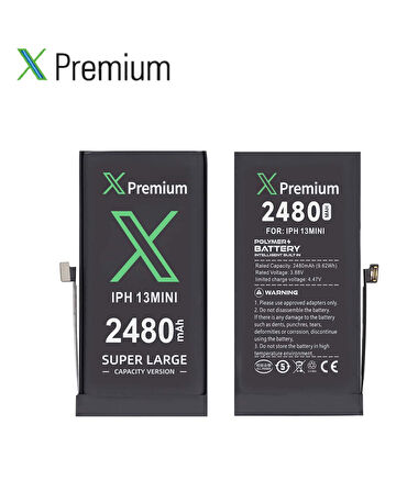 Xpremium iPhone 13 Mini Batarya Pil Süper Yüksek Kapasiteli Güçlendirilmiş 2480 mAh