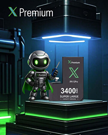 Xpremium iPhone 13 Pro Batarya Pil Süper Yüksek Kapasiteli Güçlendirilmiş 3400 mAh