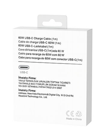 MobiLX Vivo Y04 Uyumlu 60W Type-C to Type-C Örgülü Şarj ve Data Kablosu (1m)