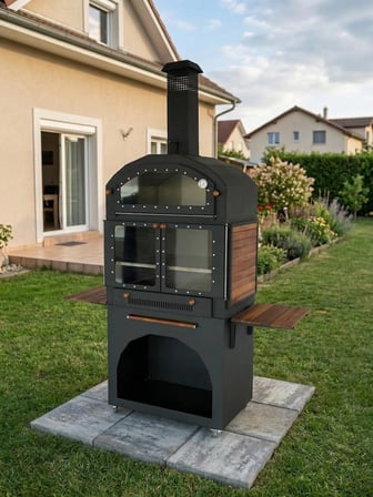 Lüks Tekerlekli Fırınlı Barbekü Seti