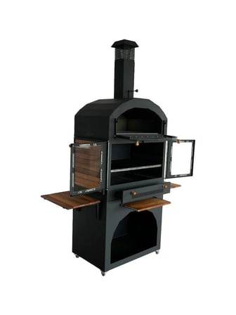 Lüks Tekerlekli Fırınlı Barbekü Seti