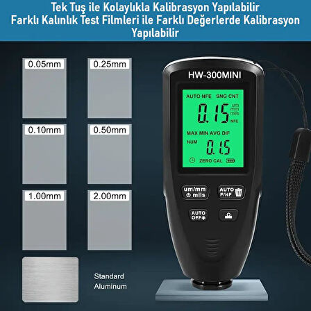 Valkyrie HW-300MINI Dijital Boya Kalınlığı Ölçüm Cihazı 0-2000µm Hassas Ölçer