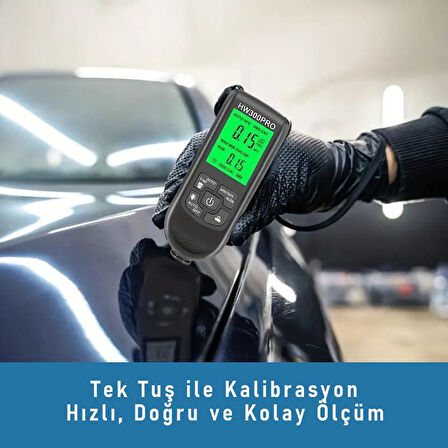 Valkyrie HW-300 Pro Kaplama Kalınlığı Ölçer – 0-2000 µm Ölçüm Aralığı, FE/NFE Algılama, Arka Aydınlatmalı LCD