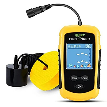 Valkyrie LCD Renkli Ekran Taşınabilir Kablolu Balık Bulucu 100 M nlik Aralığı Sonar Yankı Iskandil Balık Bulucu