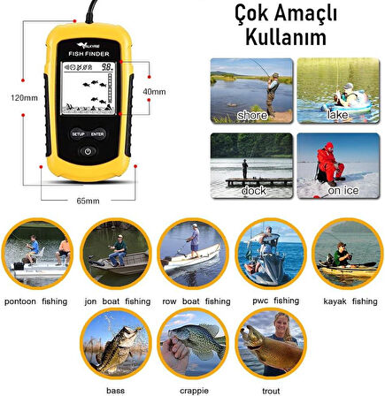 Valkyrie Taşınabilir Balık Bulucu 0,7-100m Derinlik Sonar