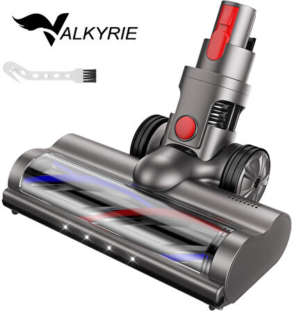 Valkyrie Elektrikli Döner Işıklı Zemin Fırçası Başlığı Dyson V8/V10/V11/V15 Uyumlu Yüksek Performanslı