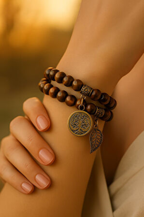 Valkyrie Doğal Kaplan Gözü Taşı Bileklik El Yapımı Enerji Dengeleyici Hayat Ağacı ve Yaprak Charm Denge ve Enerji