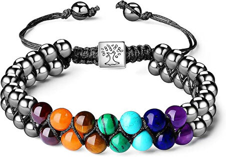 Valkyrie Doğal Obsidyen – 7 Çakra Doğaltaş Bileklik Ayarlanabilir Enerji Dengesi & Negatif Enerji Kalkanı