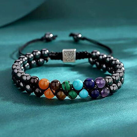 Valkyrie Doğal Obsidyen – 7 Çakra Doğaltaş Bileklik Ayarlanabilir Enerji Dengesi & Negatif Enerji Kalkanı