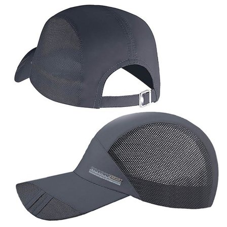 Valkyrie Erkek Spor Şapka Fileli Nefes Alabilen Ayarlanabilir Yazlık Koşu Outdoor Şapka Antrasit