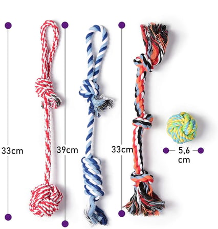 Valkyrie 4’lü Köpek Diş İpi Oyuncağı Seti Isırma Çekiştirme Eğitim Toplu Halat Oyuncak