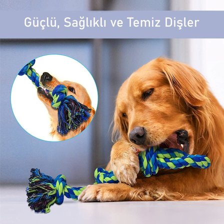 Valkyrie 2’li Büyük Boy Köpek Halat Oyuncağı Seti Isırma Çekiştirme Diş Kaşıma Eğitim İpi