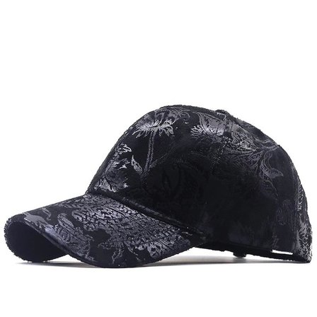 Valkyrie Kadın Siyah Parlak Desenli Baseball Şapka Ayarlanabilir Unisex Günlük Spor Kep