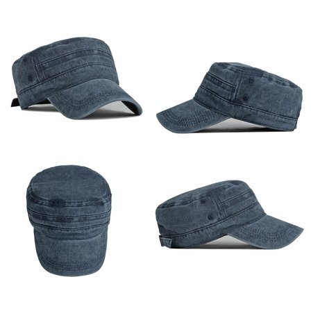Valkyrie Unisex Lacivert Yıkamalı Eskitme Şapka Ayarlanabilir Castro Kep Günlük Spor Şapka