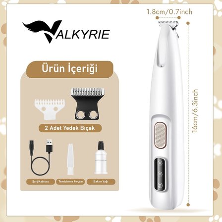 Valkyrie Kedi Köpek Pati Tüy Kesme Makinesi Şarjlı Sessiz LED Işıklı Hassas Bölge Traş Cihazı Seramik Bıçaklı