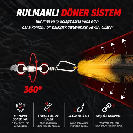 Valkyrie 25 Adet Rulmanlı Döner Klips Coastlock Snap – 360° Paslanmaz Çelik Fırdöndü Set #6