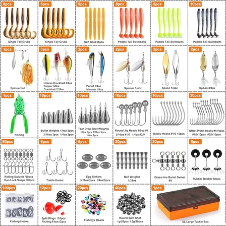 Valkyrie Profesyonel Balık Avı Seti – 404 Parça Yem, Kanca, Kurşun, Sahte Yem Taşıma Kutulu Full Set
