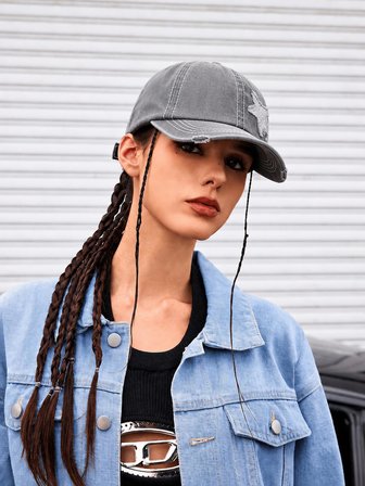 Valkyrie Vintage Yıldız Nakışlı Gri Şapka Unisex Ayarlanabilir Pamuk Baseball Cap Eskitme Spor Şapka