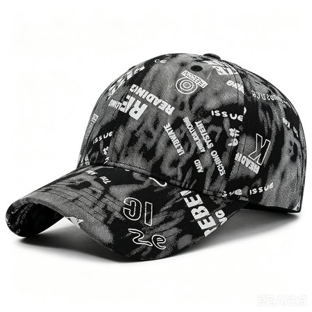 Valkyrie Unisex Siyah Grafiti Desenli Şapka Ayarlanabilir Baseball Cap Hip Hop Streetwear Spor Kep