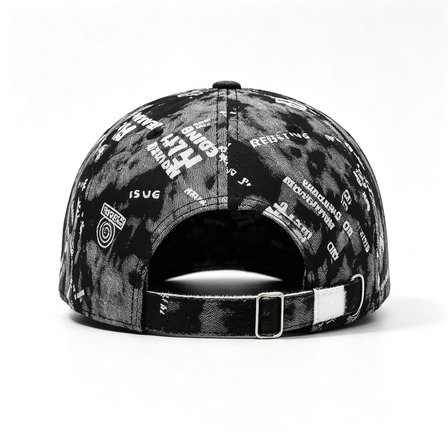 Valkyrie Unisex Siyah Grafiti Desenli Şapka Ayarlanabilir Baseball Cap Hip Hop Streetwear Spor Kep