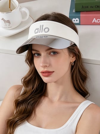 Valkyrie Kadın Beyaz Aynalı Vizör Şapka Ayarlanabilir Güneşlik Tenis Golf Spor Şapkası