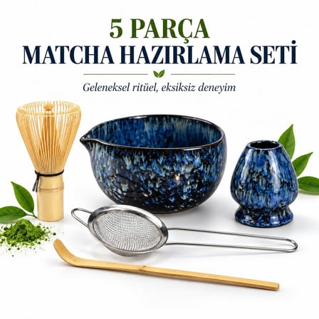 Valkyrie 5 Parça Matcha Seti Chasen Bambu Çırpıcı Chashaku Kaşık Chawan Kase ve Stand M663