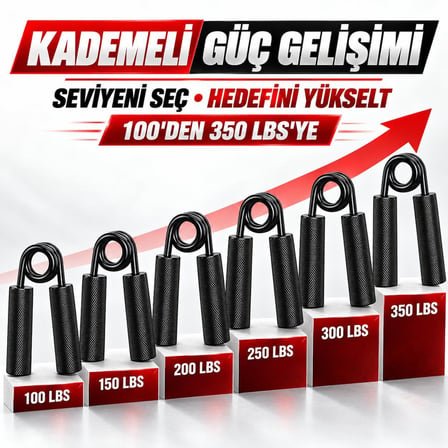 Valkyrie 6’lı El Yayı Seti 45-159 Kg Ayarlanabilir Kavrama Güçlendirici Metal Siyah